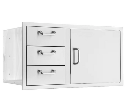 PCM 260 Series 39 Inch Triple Drawer & Trash/Propane Rollout on Right