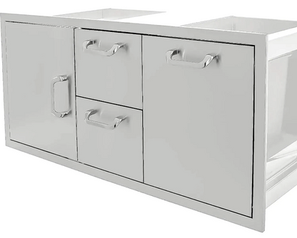 PCM 260 Series 42 Inch Door, Double Drawer & Roll-Out Trash Bin Combo