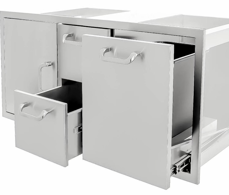 PCM 260 Series 42 Inch Door, Double Drawer & Roll-Out Trash Bin Combo