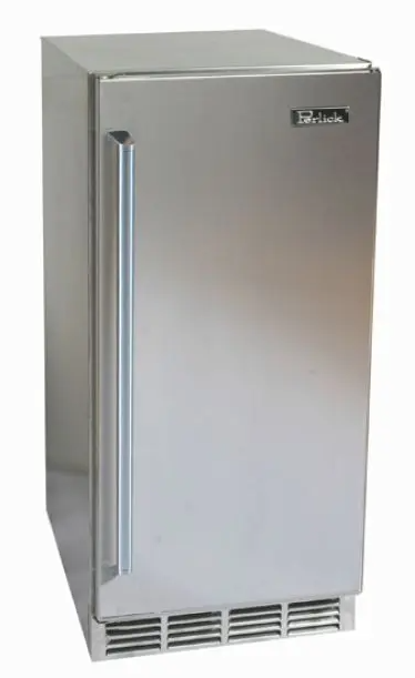 Perlick 15 inch Signature Series Outdoor Refrigerator, Stainless Steel Solid Door